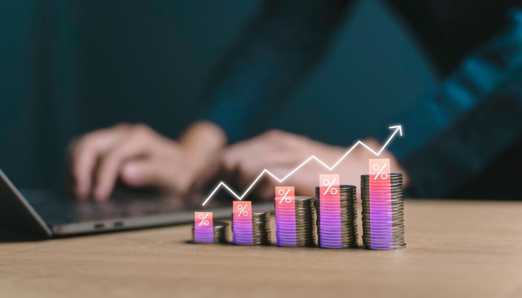 Interest,Rates,And,Percentages.,Rising,Rates,Because,Of,High,Inflation
