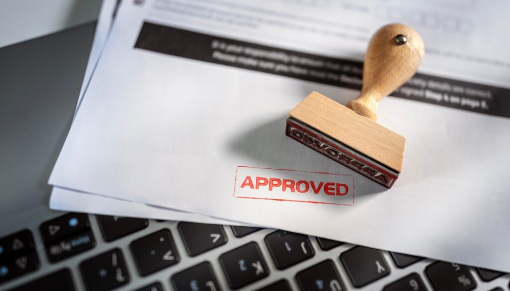 Approved,Stamp,On,Application,Form,Or,Business,Agreement,Document